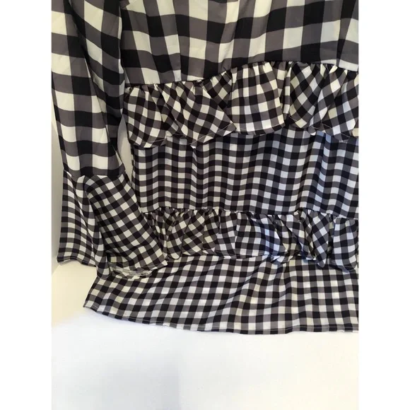 NWT Ruffle Gingham Cut Out Back Dress - Picture 6 of 8